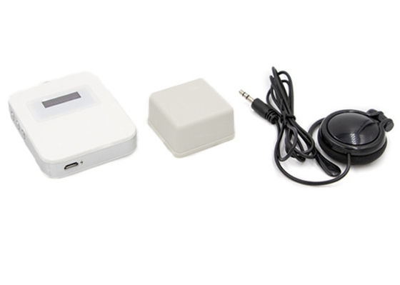 White Color Audio Guide Wireless Audio Tour Guide Systems With Lithium Battery